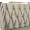 Lorient Queen LED Upholstered Wingback Bed Ivory and Camel