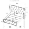 Lorient Queen LED Upholstered Wingback Bed Ivory and Camel