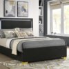Marceline Wood Full LED Panel Bed Black
