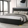 Marceline Wood Eastern King LED Panel Bed Black