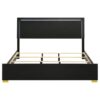 Marceline Wood Eastern King LED Panel Bed Black