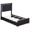 Marceline Wood Twin LED Panel Bed Black