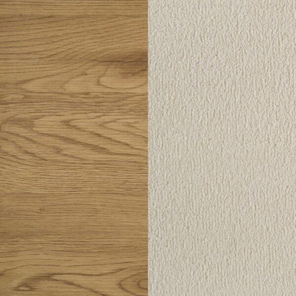 Bennett 62-inch Eastern King Upholstered Panel Bed Cream and Light Oak