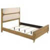 Bennett 62-inch Queen Upholstered Panel Bed Cream and Light Oak