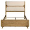 Bennett 62-inch Queen Upholstered Panel Bed Cream and Light Oak