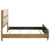 Bennett 62-inch Queen Upholstered Panel Bed Cream and Light Oak