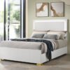 Marceline Wood Full LED Panel Bed White