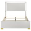 Marceline Wood Full LED Panel Bed White