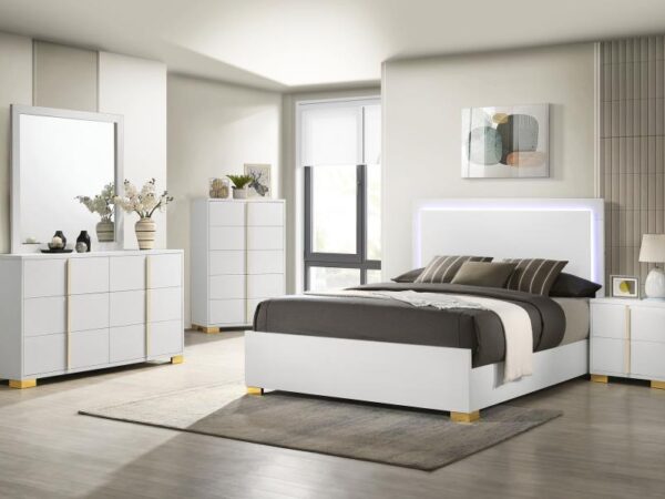 Marceline 5-piece Eastern King Bedroom Set White