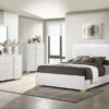 Marceline Wood Queen LED Panel Bed White