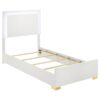 Marceline Wood Twin LED Panel Bed White