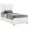 Marceline Wood Twin LED Panel Bed White
