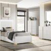 Marceline Wood Twin LED Panel Bed White