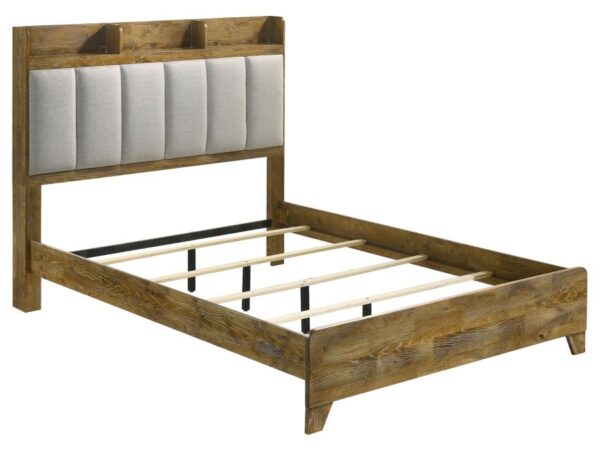 Henderson 57-inch Queen Bookcase Panel Bed Medium Oak