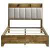 Henderson 57-inch Queen Bookcase Panel Bed Medium Oak