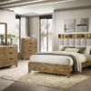 Henderson 57-inch Queen Bookcase Panel Bed Medium Oak