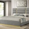 Ines 56-inch Fabric Upholstered Eastern King Panel Bed Grey