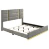 Ines 56-inch Fabric Upholstered Eastern King Panel Bed Grey