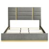 Ines 56-inch Fabric Upholstered Eastern King Panel Bed Grey