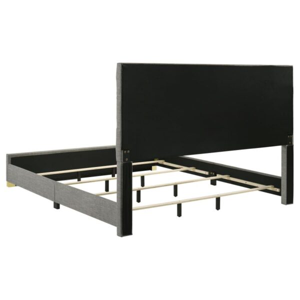 Ines 56-inch Fabric Upholstered Eastern King Panel Bed Grey