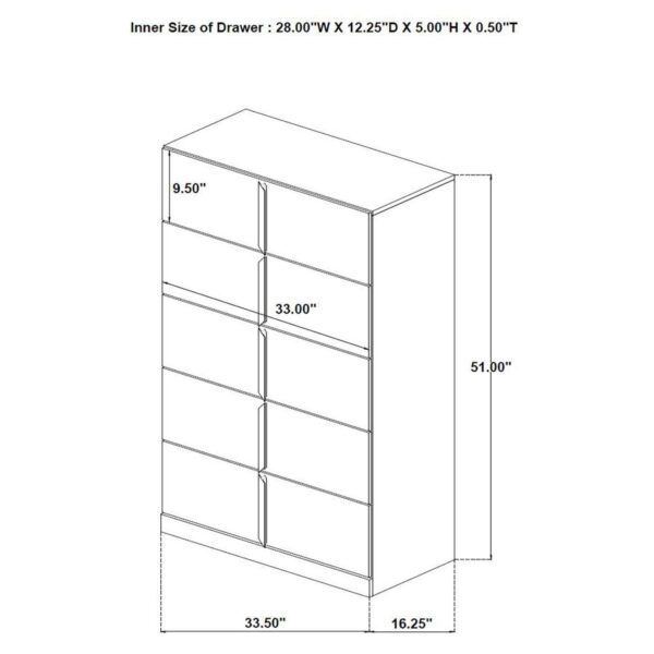 Ines 5-piece Queen Bedroom Set Grey and White High Gloss