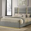 Ines 56-inch Fabric Upholstered Queen Panel Bed Grey