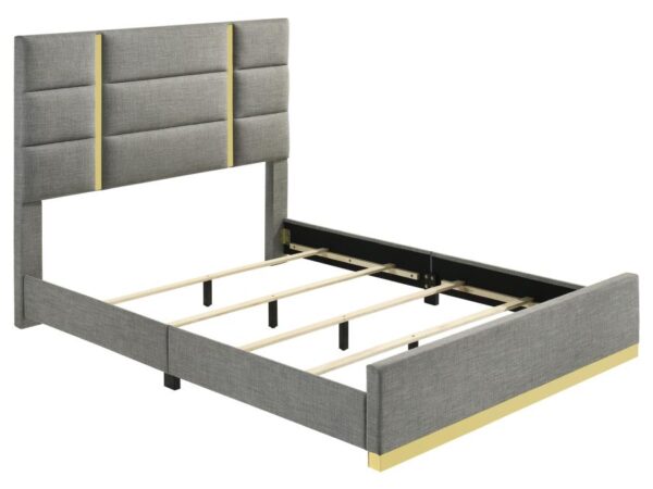 Ines 56-inch Fabric Upholstered Queen Panel Bed Grey