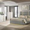 Ines 56-inch Fabric Upholstered Queen Panel Bed Grey