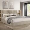 Arielle Eastern King Bookcase Panel Storage Bed Light Oak