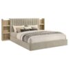 Arielle Eastern King Bookcase Panel Storage Bed Light Oak