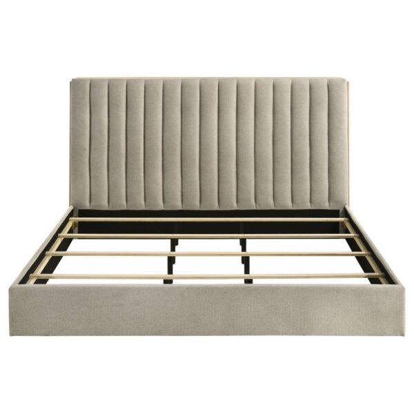 Arielle Eastern King Bookcase Panel Storage Bed Light Oak