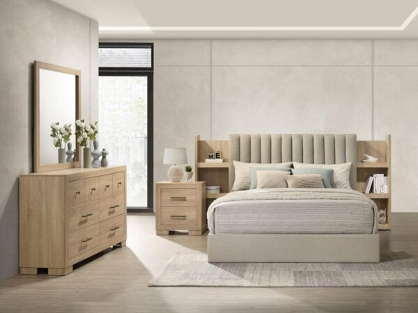 Arielle 4-piece Queen Bedroom Set Light Oak