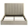 Arielle Queen Bookcase Panel Storage Bed Light Oak