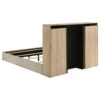 Arielle Queen Bookcase Panel Storage Bed Light Oak