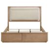 Leanne Eastern King LED Panel Bed Off White and Light Oak