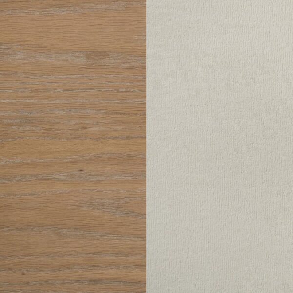 Leanne Eastern King LED Panel Bed Off White and Light Oak