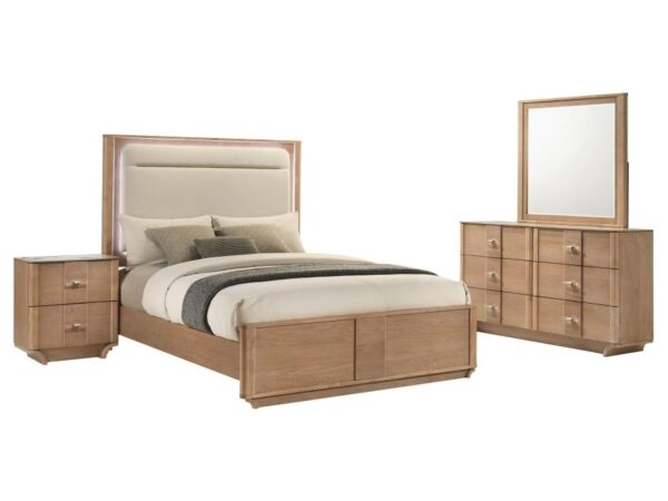 Leanne 4-piece Queen Bedroom Set Light Oak