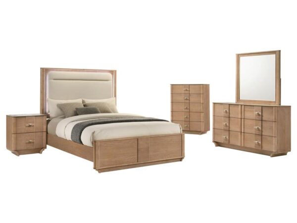 Leanne 5-piece Queen Bedroom Set Light Oak