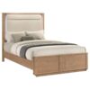 Leanne Queen LED Panel Bed Off White and Light Oak