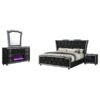 Lorient 4-piece Eastern King Bedroom Set Black