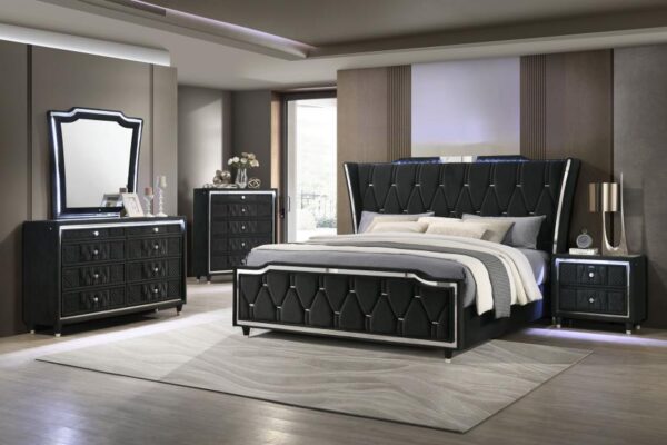 Lorient 5-piece Eastern King Bedroom Set Black