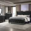 Lorient Eastern King LED Upholstered Bed Black
