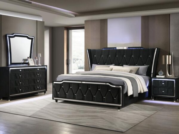 Lorient 4-piece Queen Bedroom Set Black