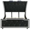 Lorient Queen LED Upholstered Wingback Bed Black