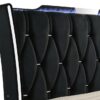 Lorient Queen LED Upholstered Wingback Bed Black