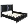 Ravenne 5-piece Velvet Upholstered Eastern King LED Bedroom Set Black