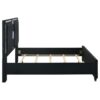 Ravenne Velvet Upholstered Eastern King LED Panel Bed Black