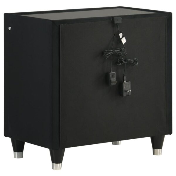 Ravenne 4-piece Velvet Upholstered Queen LED Bedroom Set Black