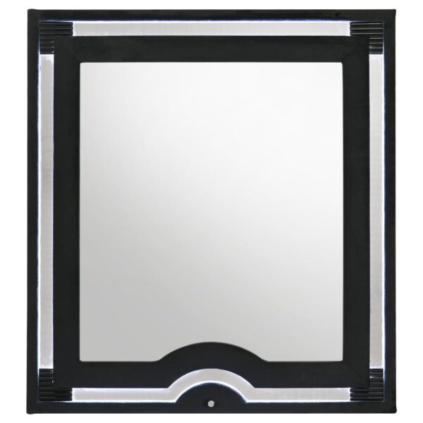 Ravenne 4-piece Velvet Upholstered Queen LED Bedroom Set Black