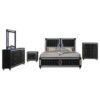 Ravenne 5-piece Velvet Upholstered Queen LED Bedroom Set Black